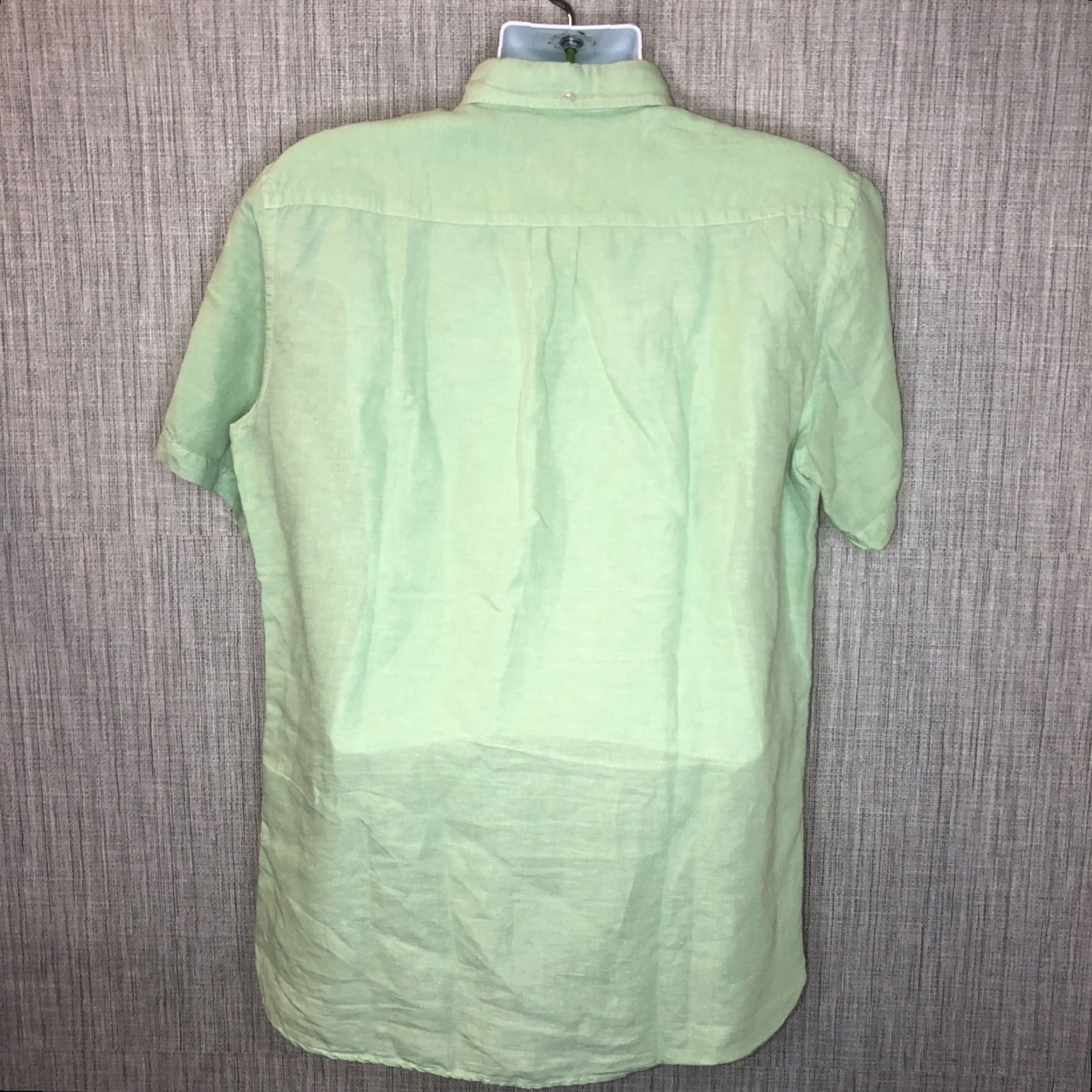 Brooks Brothers BROOKS BROTHERS RED FLEECE Linen Shirt Men Large Short Sleeve Collared Green Button-Up Shirt Size US L / EU 52-54 / 3 - 3 Thumbnail