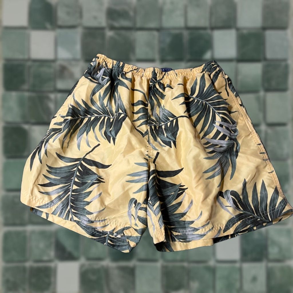 Vintage Puritain Swim Trunks Board Shorts Mens XL 40/42 Yellow Tropical Leaf Pattern Size US 36 / EU 52 - 1 Thumbnail