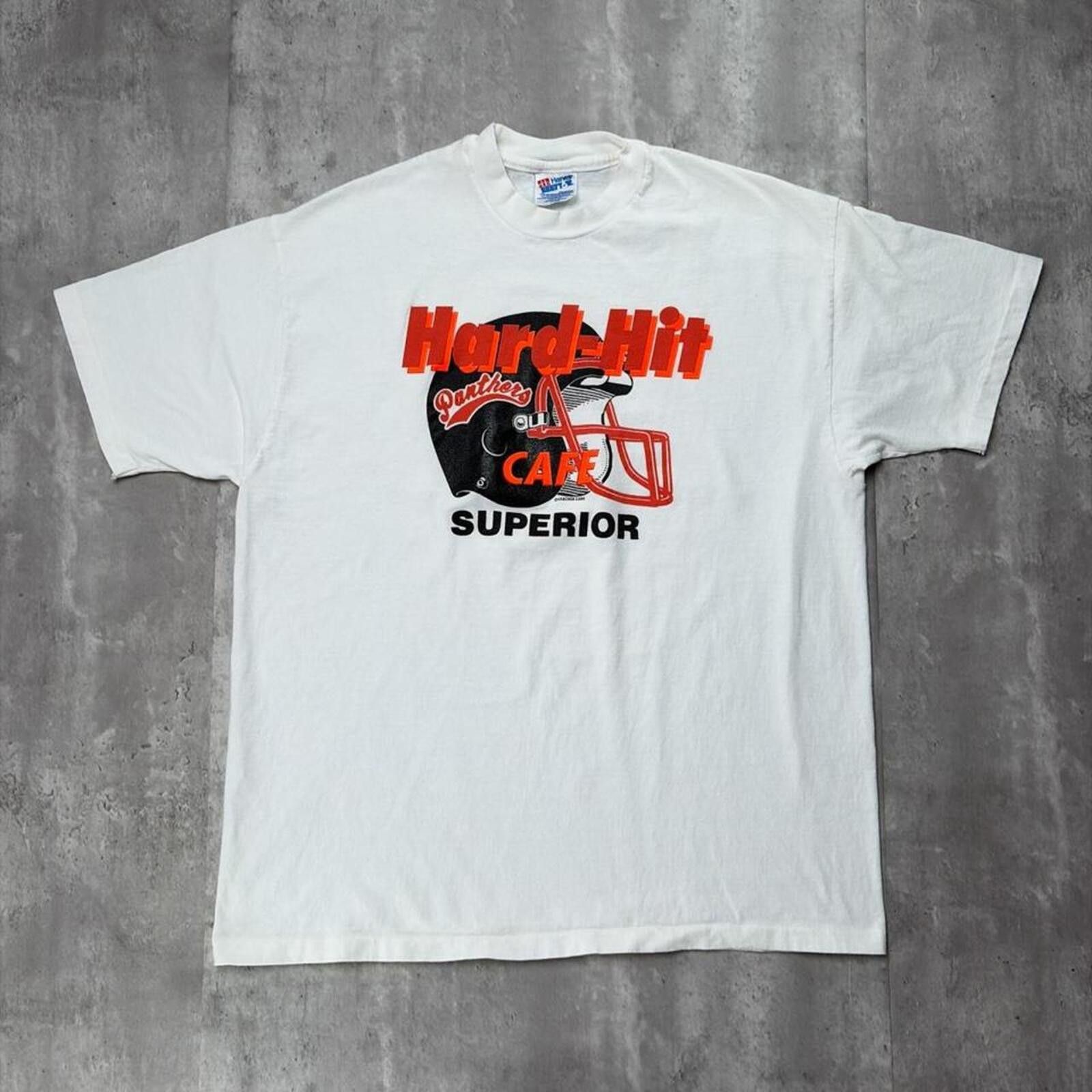 Hanes Vintage White Hard Rock Cafe NFL Panthers Football T-Shirt Size US XL / EU 56 / 4 - 1 Thumbnail