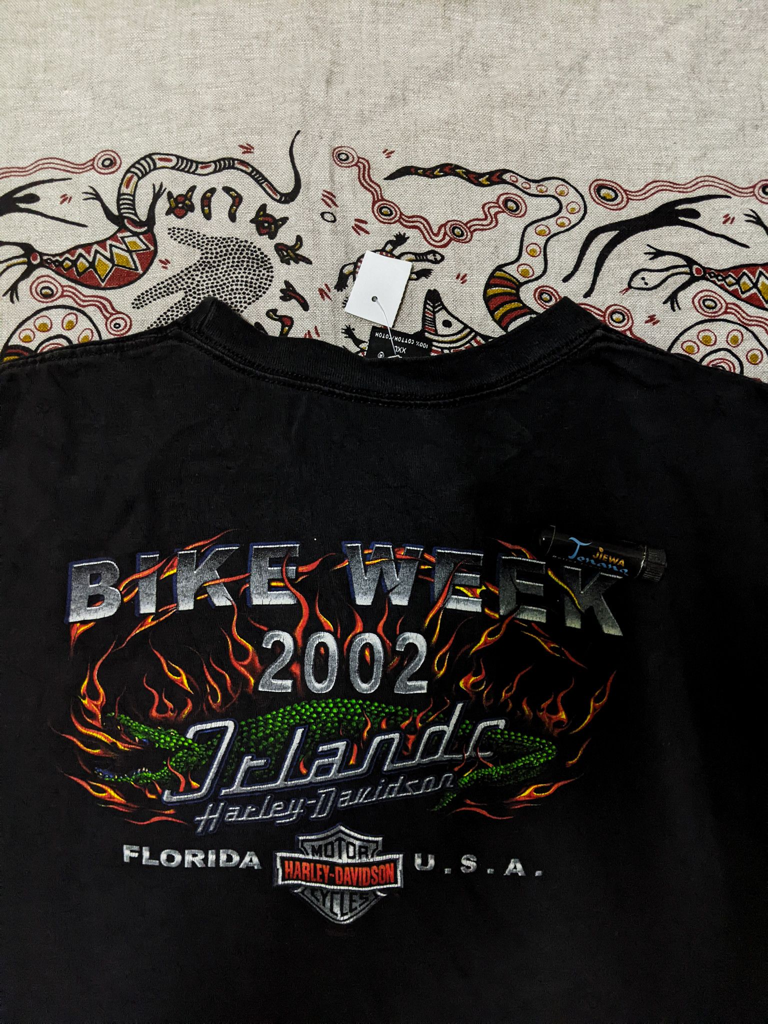 Harley Davidson × Vintage ❗Rarely Seen❗ Vintage 2002 Harley Davidson Flamming Sleeve Size US XXL / EU 58 / 5 - 2 Thumbnail