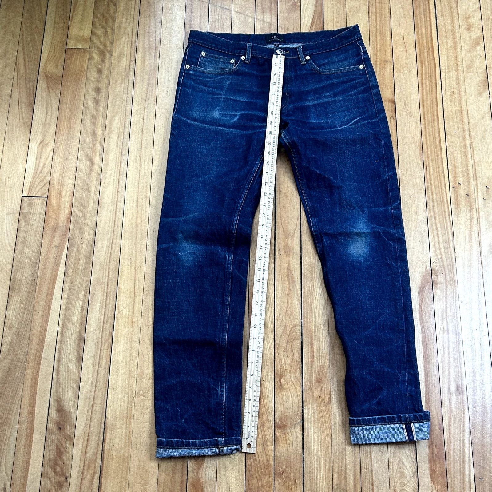 Vintage APC Selvedge Red Line Raw Denim Jeans Size 33 Size US 33 - 7 Thumbnail