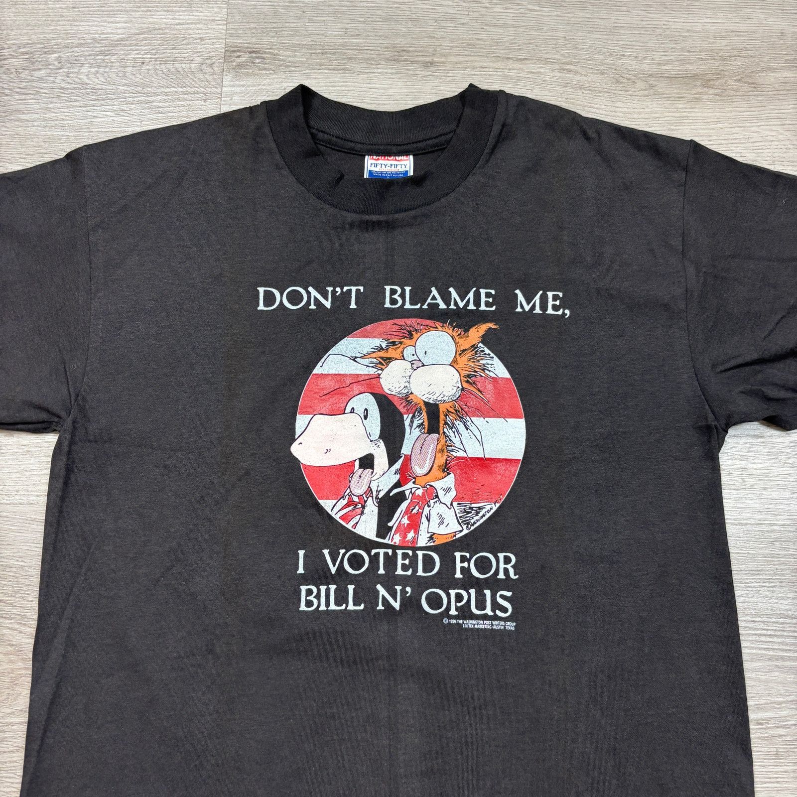 Vintage VTG 1986 I Voted For Bill N' Opus Shirt Men's L Bill the Cat Size US L / EU 52-54 / 3 - 2 Thumbnail