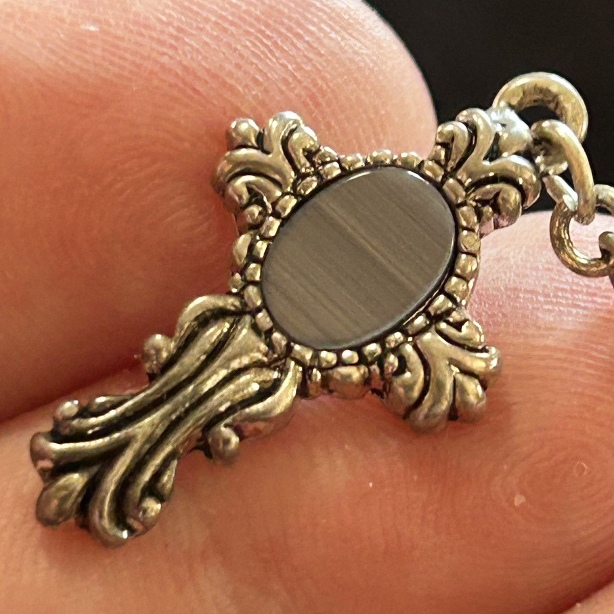 Handmade Handcrafted vintage filigree abalone cross pendant necklace Size ONE SIZE - 7 Thumbnail
