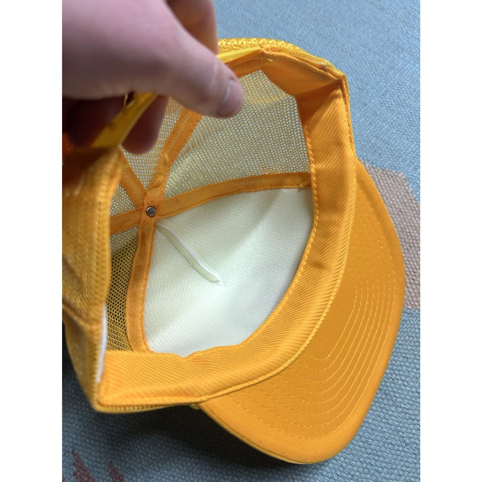 Vintage VINTAGE 90s Trucker Hat Cap Tri City Aggregates white yellow TCA snapback Men Adjustable Hat Size ONE SIZE - 6 Thumbnail