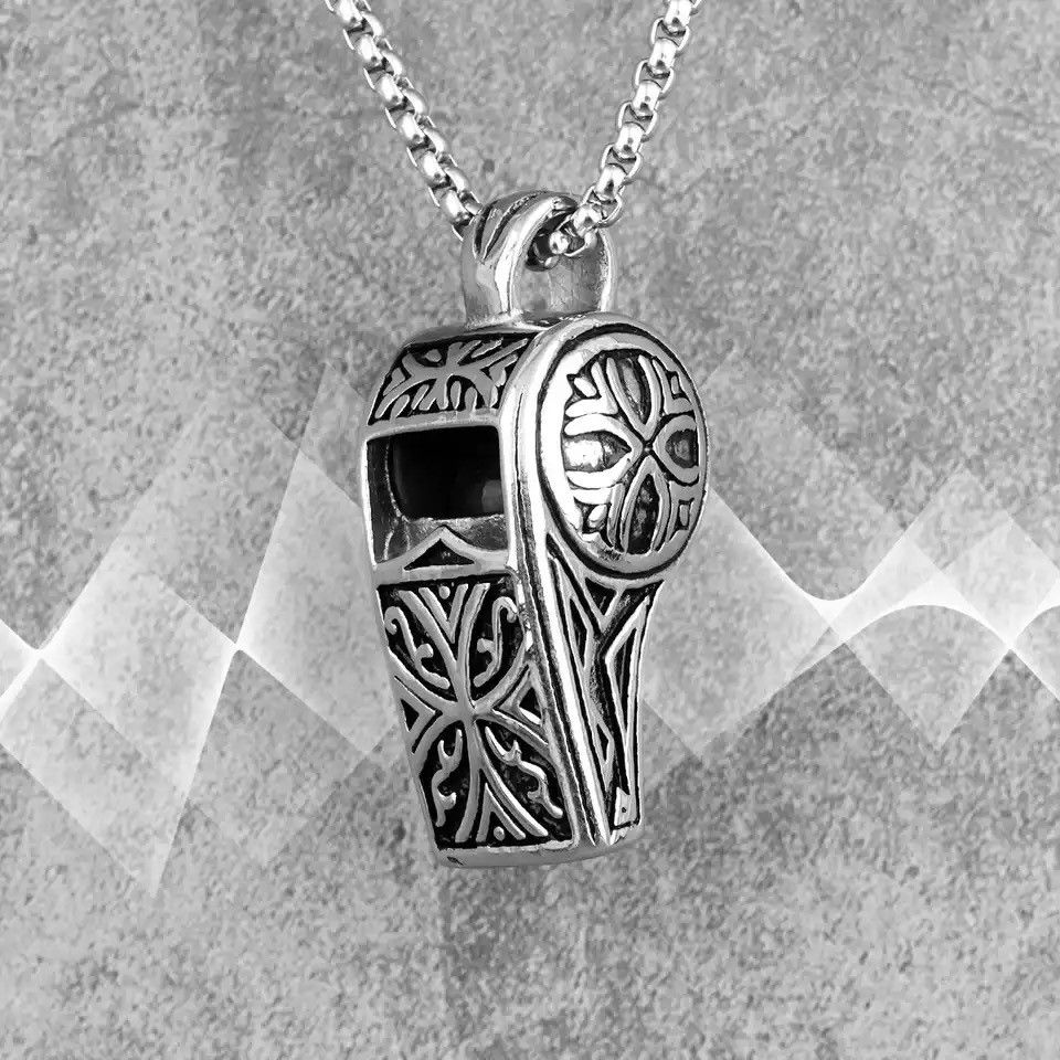 Jewelry × Vintage Whistle Vintage Long Men Necklaces Pendants Chain Punk Size ONE SIZE - 1 Thumbnail