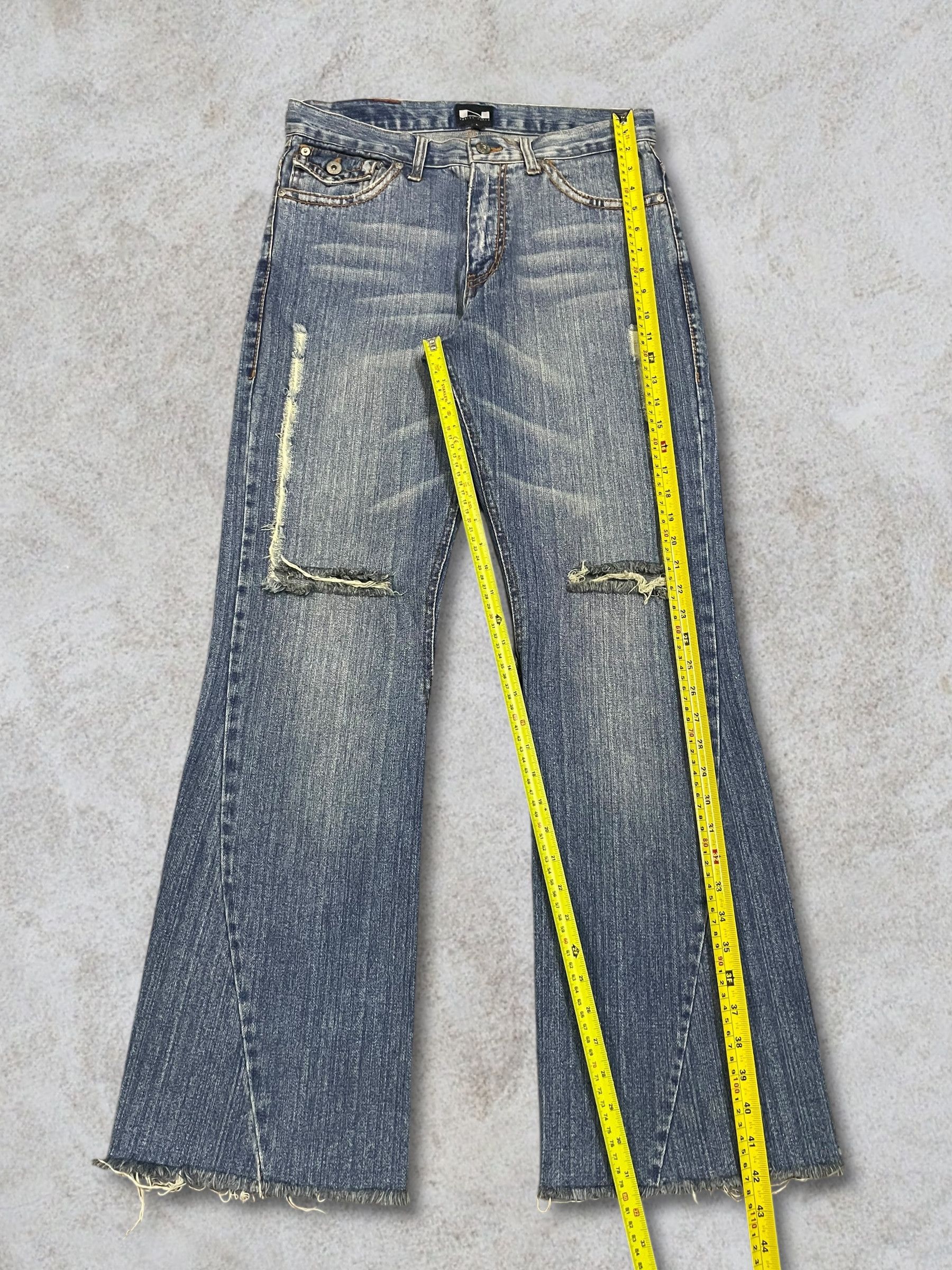 Fragment Design Vintage Nylaus Sick Frayed Blue Wash Twisted Bootcut Jeans Size US 32 / EU 48 - 16 Thumbnail