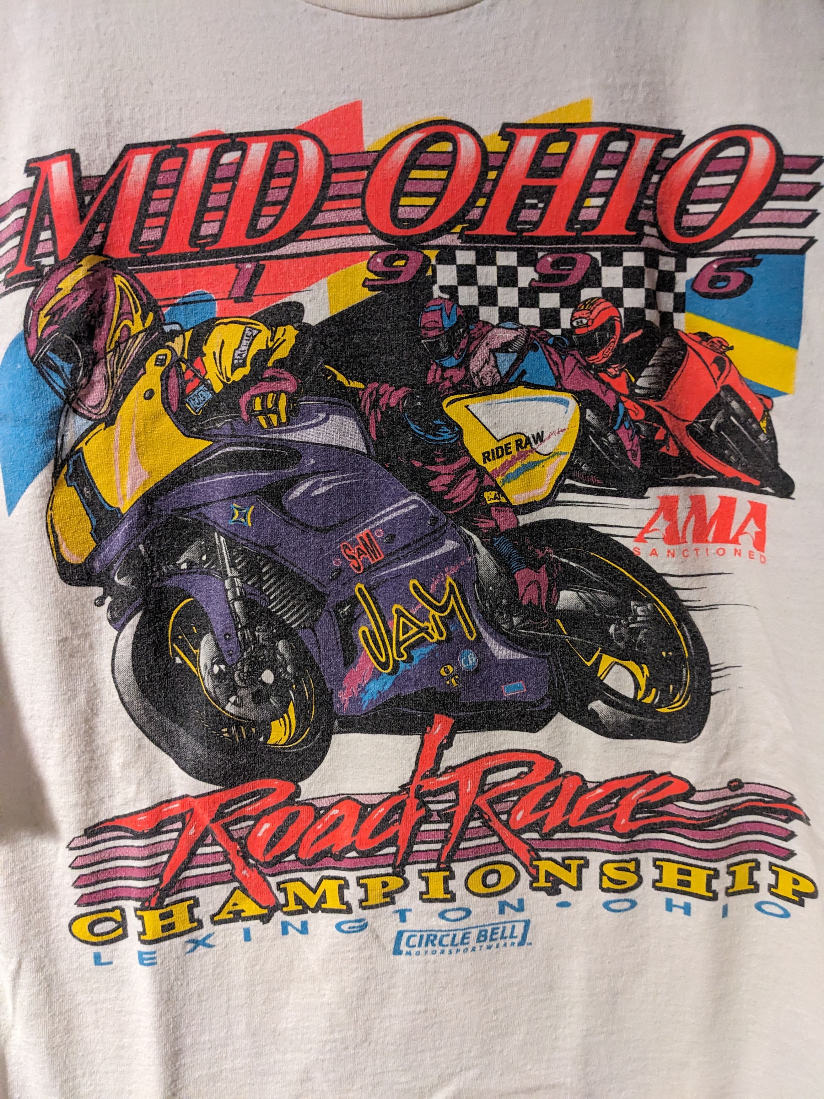 NASCAR × Vintage Vintage 1996 Mid Ohio Road Race Championship T-Shirt Size US XL / EU 56 / 4 - 2 Thumbnail