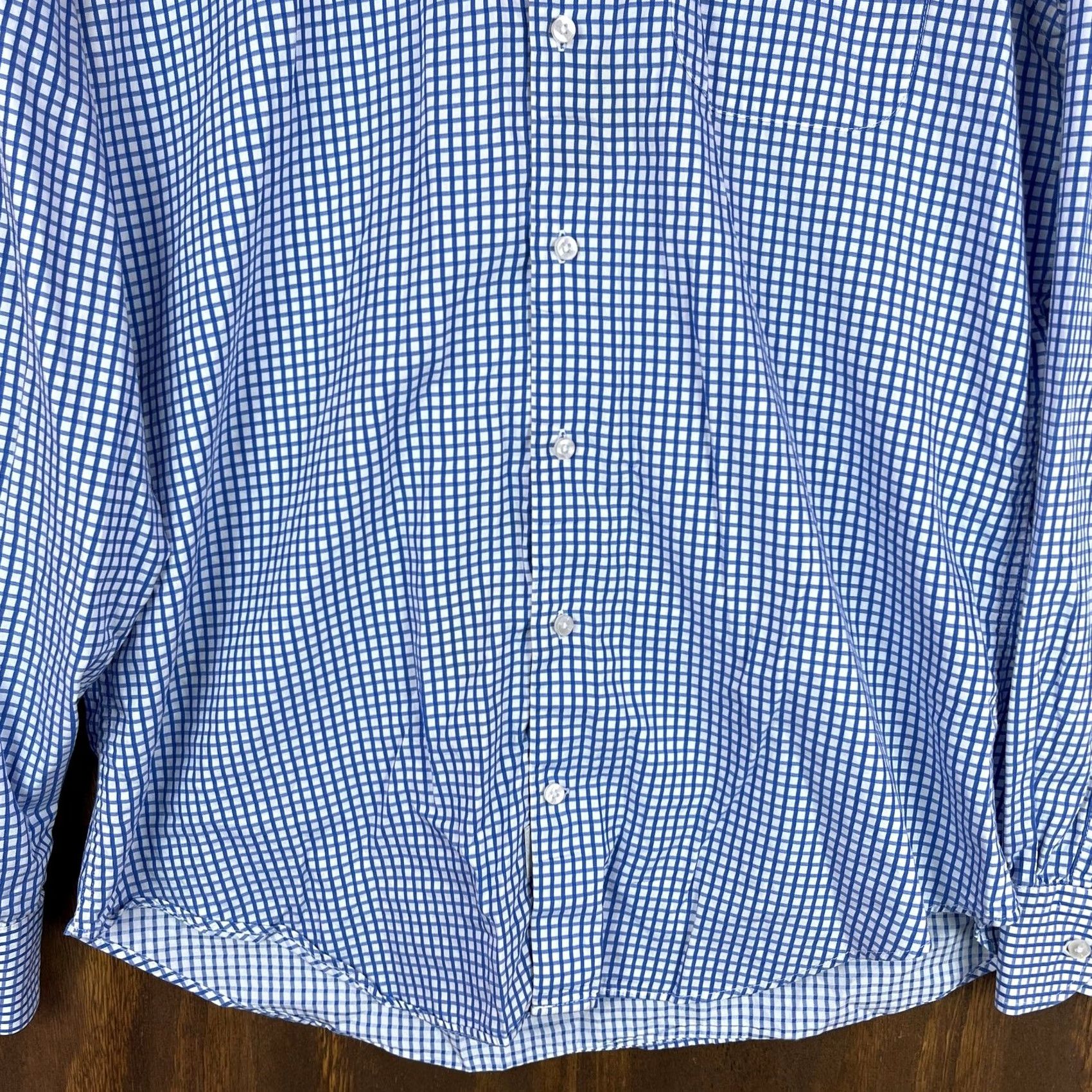 Peter Millar Peter Millar Mens Polo White Blue Checkered Long Sleeve Button Down Large Size US L / EU 52-54 / 3 - 4 Thumbnail
