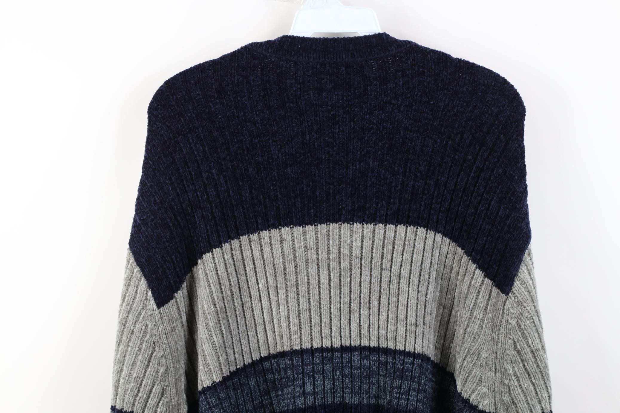 Vintage Vintage 90s Streetwear Block Fleece Ribbed Knit Sweater Size US XL / EU 56 / 4 - 9 Thumbnail