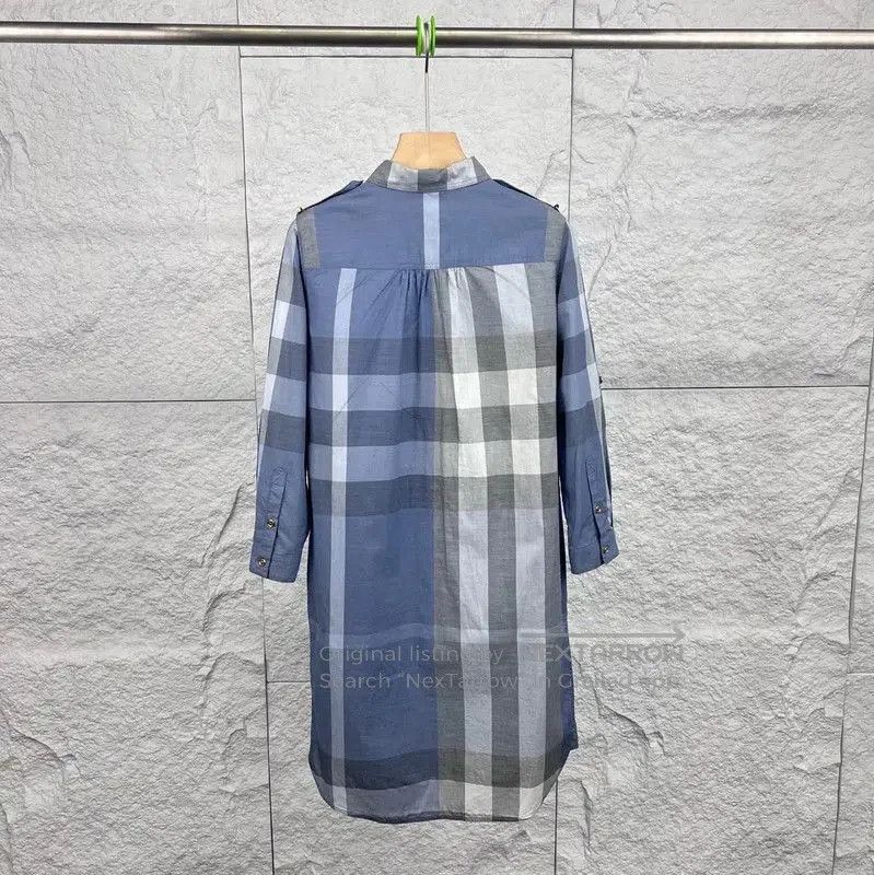 Burberry Burberry Blue Cotton Women’s Dress. Size XXS / US 00 / IT 34 - 2 Thumbnail