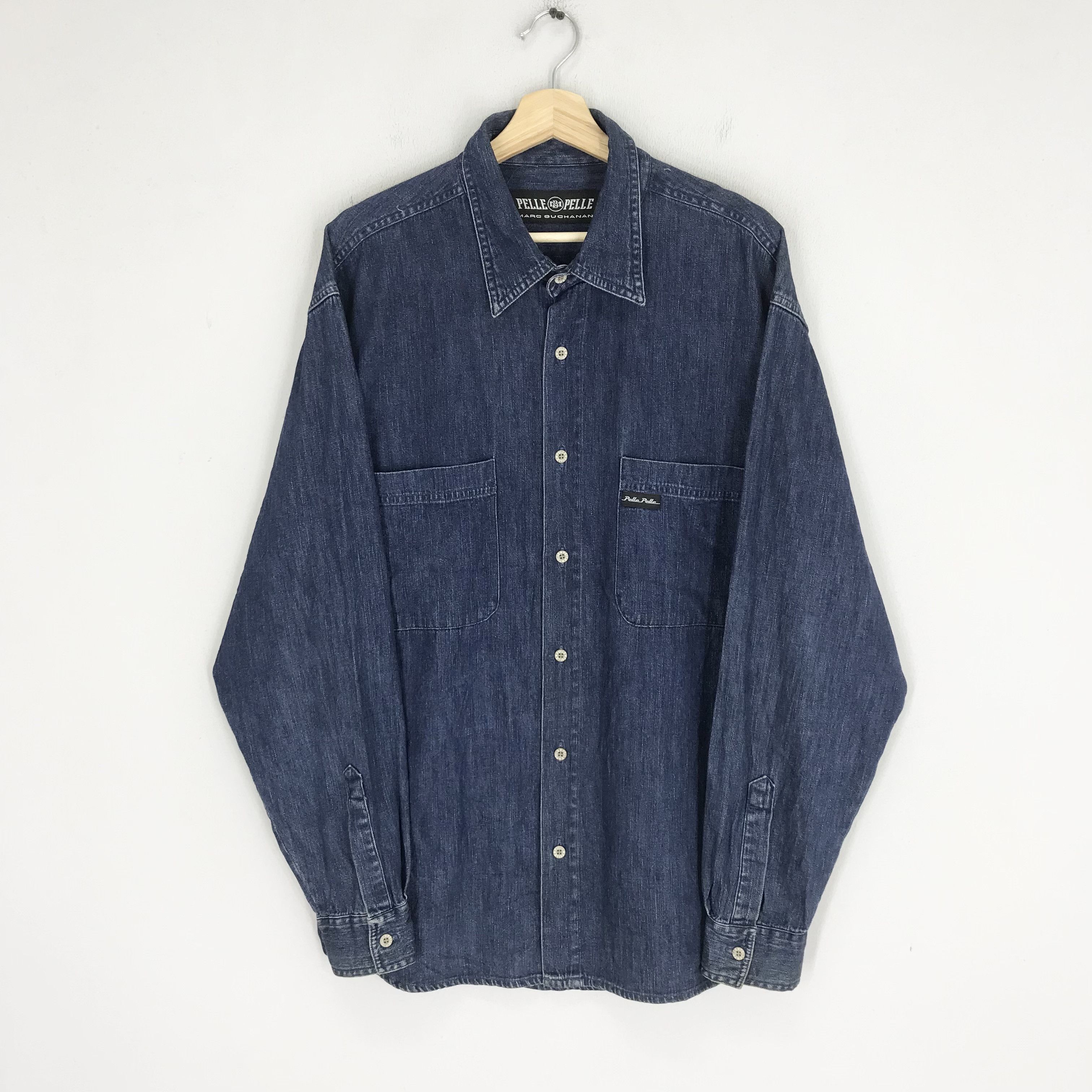 Marc Buchanan Vintage Pelle Pelle Marc Buchanan Indigo Blue Jeans Hip Hop Size US L / EU 52-54 / 3 - 2 Thumbnail