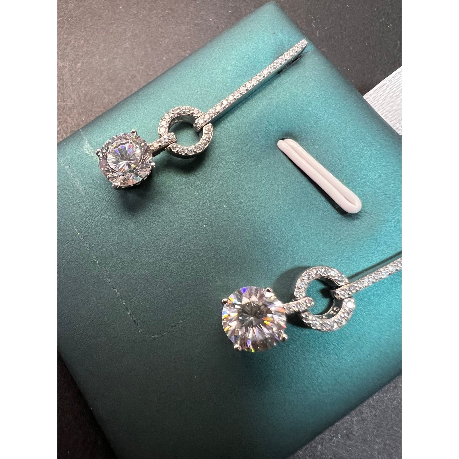 Other White CZ long earrings in sterling silver Size ONE SIZE - 15 Thumbnail