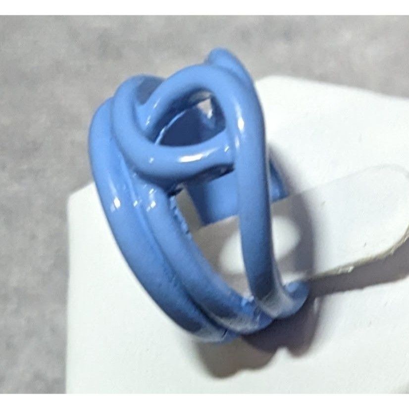 Other Abstract Metal Blue Enamel Coated Fashion Ring Size 8 Size ONE SIZE - 10 Thumbnail