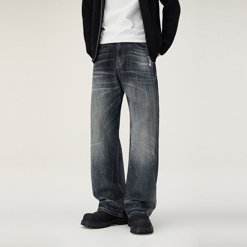 Vintage American retro wide-leg men's loose casual jeans Size US 32 / EU 48 - 3 Thumbnail