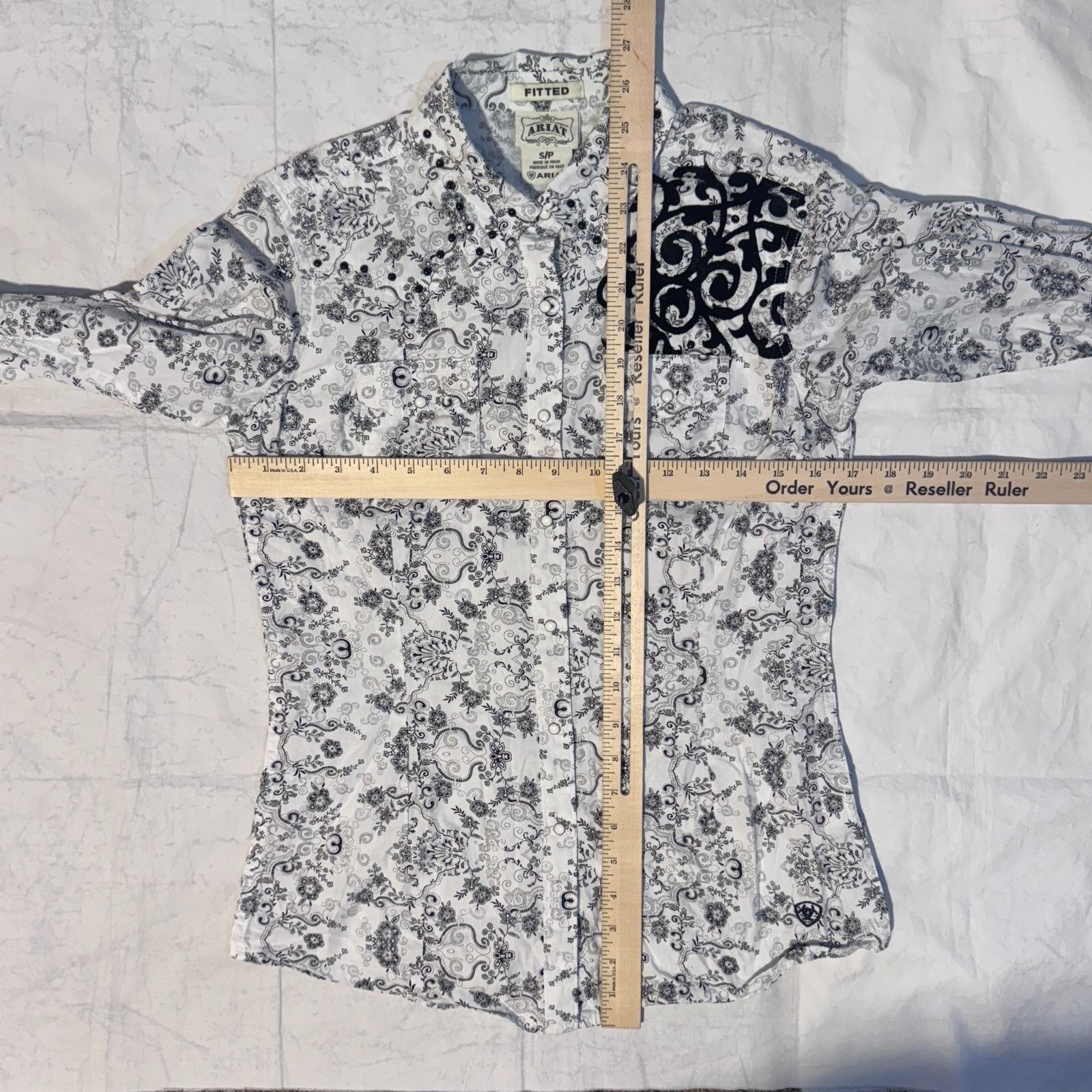 Ariat Ariat Western Embroidered Long Sleeve Pearl Snap White/Black Size US S / EU 44-46 / 1 - 5 Thumbnail