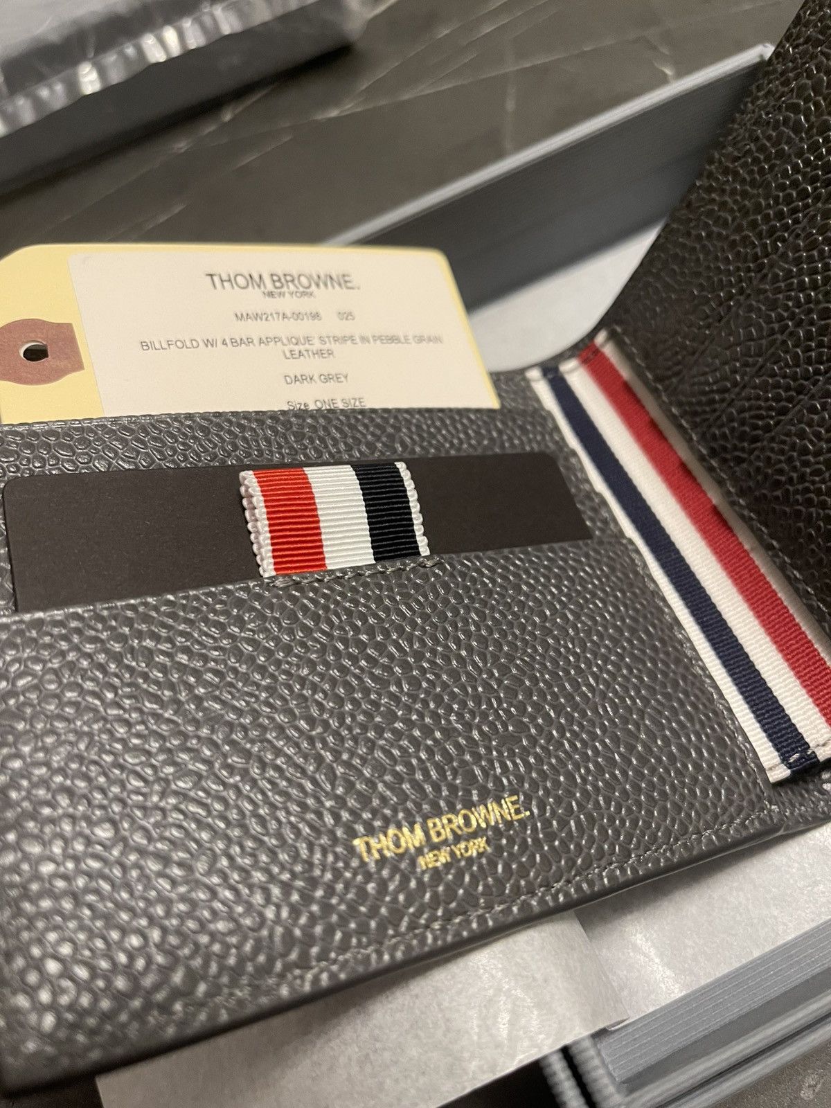 Thom Browne Thom Browne billfold with 4bar Size ONE SIZE - 3 Thumbnail