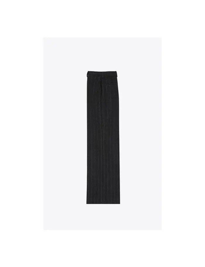 Saint Laurent Paris o1bcso1str1124 Wide Leg Pants in Black Size US 30 / EU 46 - 2 Thumbnail