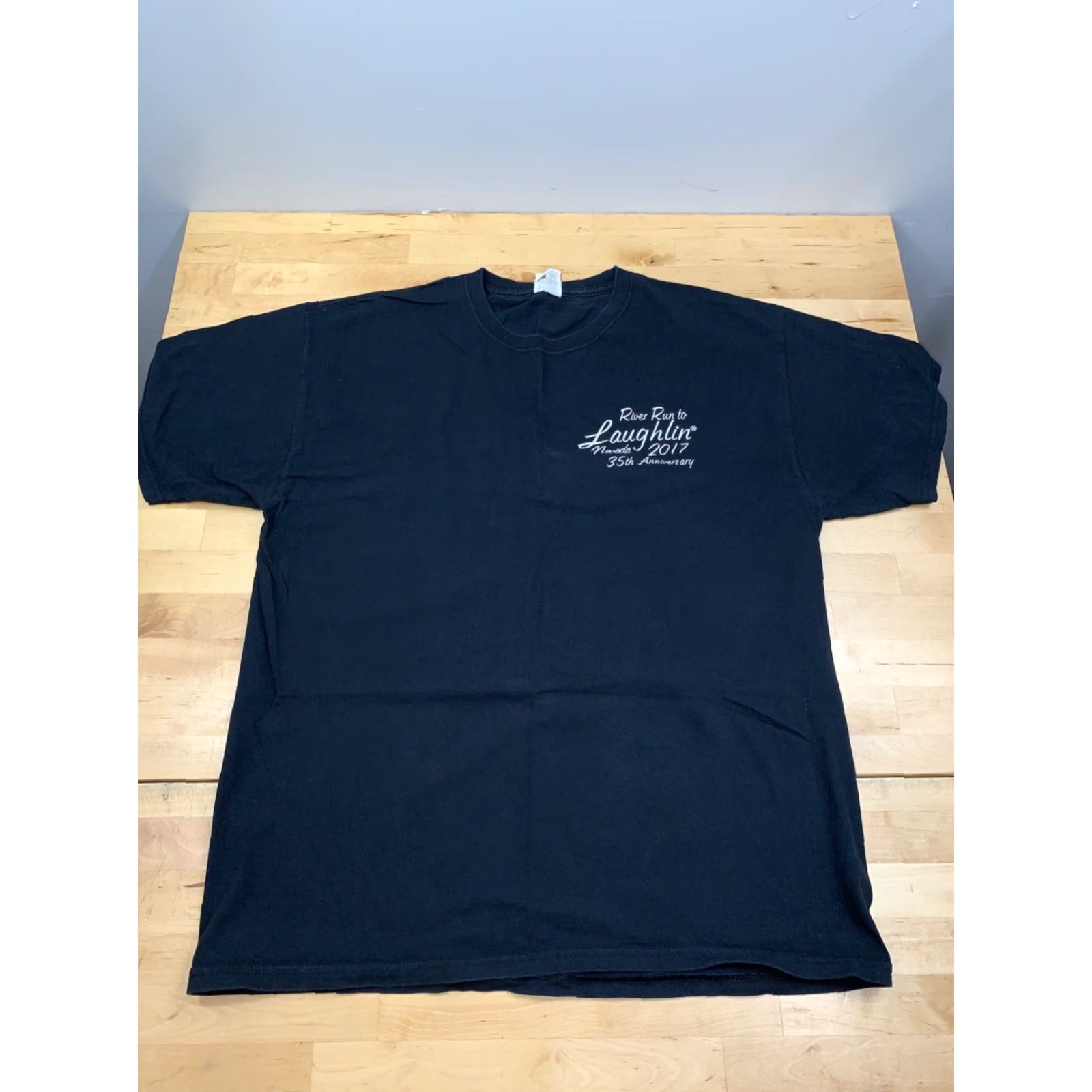Vintage Laughlin Nevada 2017 River Run T Shirt Mens L Black Skull Motorcycle #8745 Size US L / EU 52-54 / 3 - 4 Thumbnail