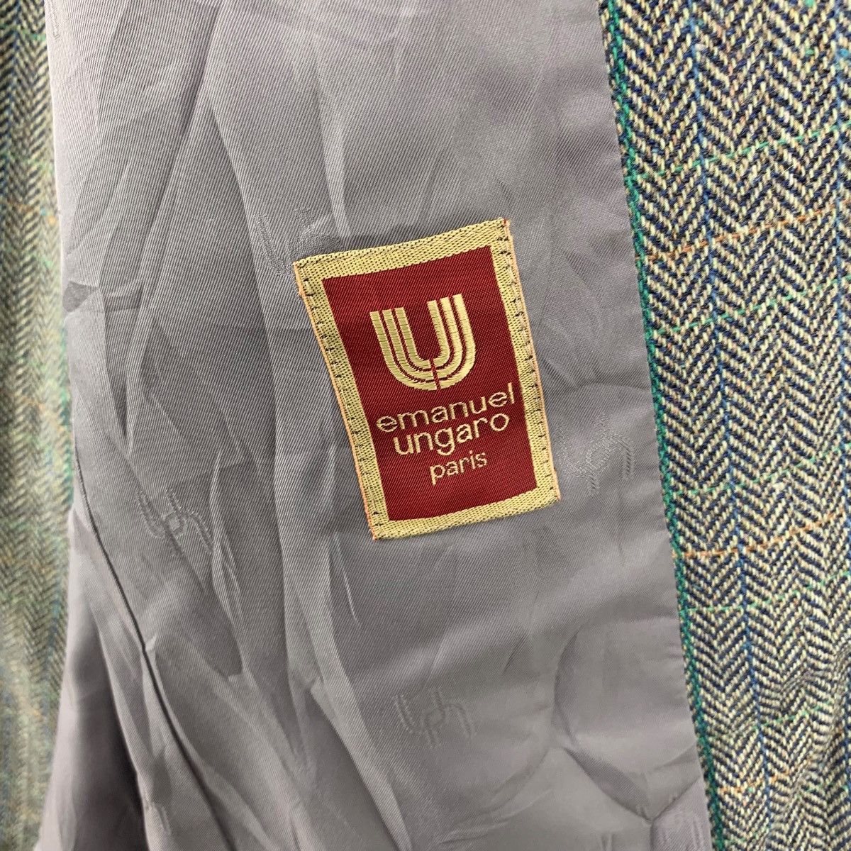 Emanuel Ungaro Vintage EMANUEL UNGARO PARIS Herringbone Blazer Coat Peacoat Size M / US 6-8 / IT 42-44 - 10 Thumbnail