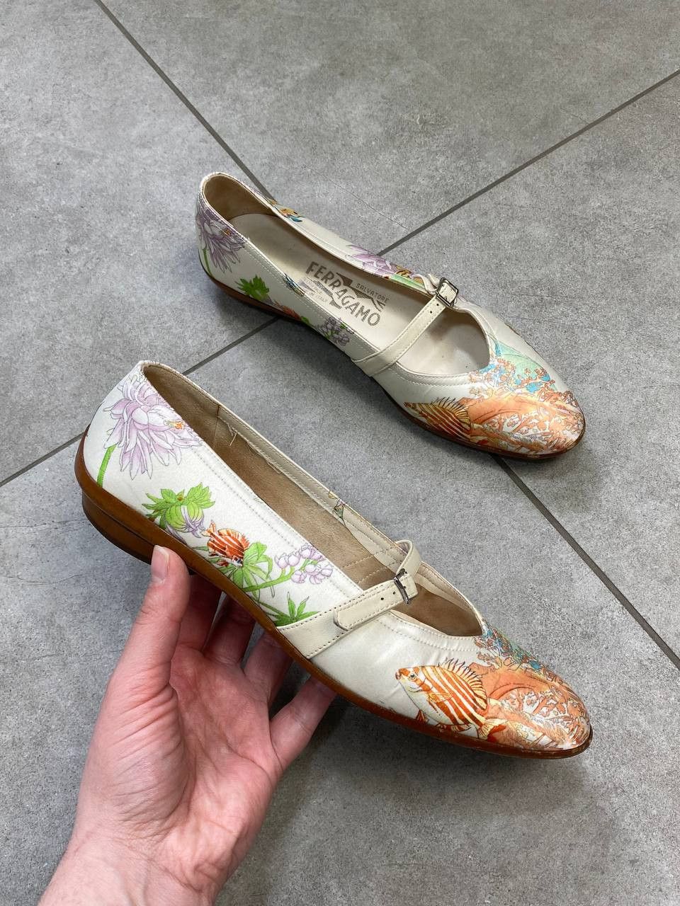 Salvatore Ferragamo Vintage Salvatore Ferragamo Sea Pattern Ballet Flats Shoes Size US 6 / IT 36 - 1 Thumbnail