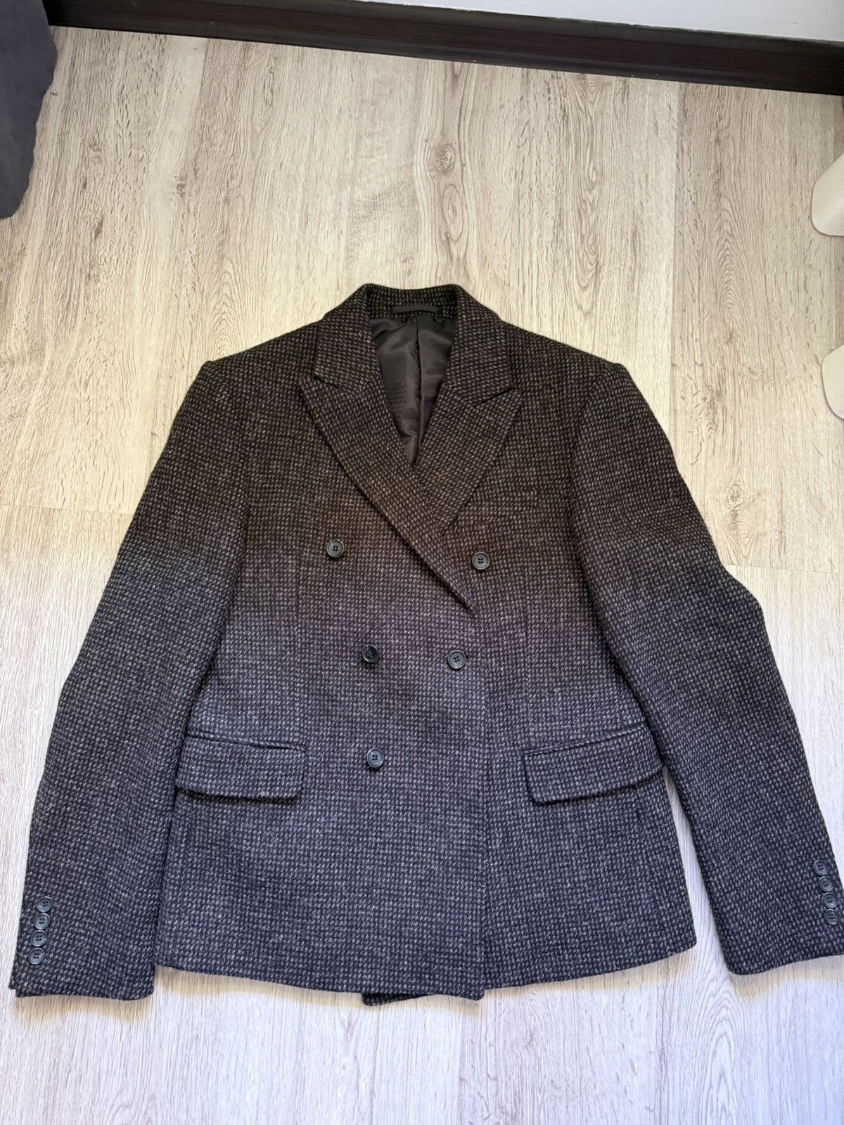 Harris Tweed ASOS Harris Tweed Wool Double Breasted Blazer Jacket Brown Size 40S - 16 Thumbnail
