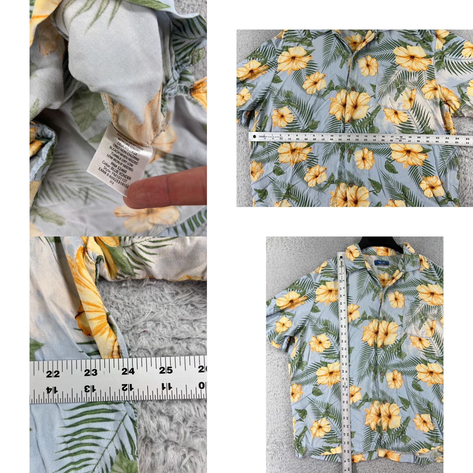 Vintage VINTAGE Puritan Shirt Adult Extra Large Blue Floral Hawaiian Button-Up READ Size US XL / EU 56 / 4 - 8 Thumbnail