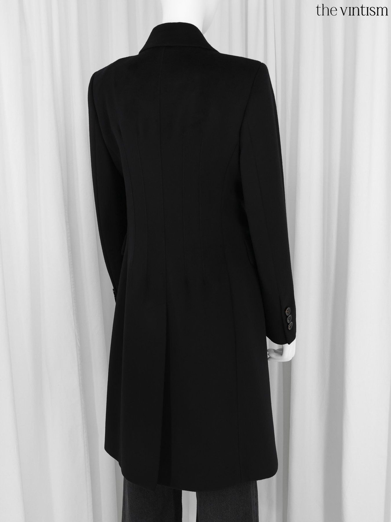 Sportmax Sportmax by Max Mara Black Virgin Wool Double-Breasted Coat Size M / US 6-8 / IT 42-44 - 7 Thumbnail