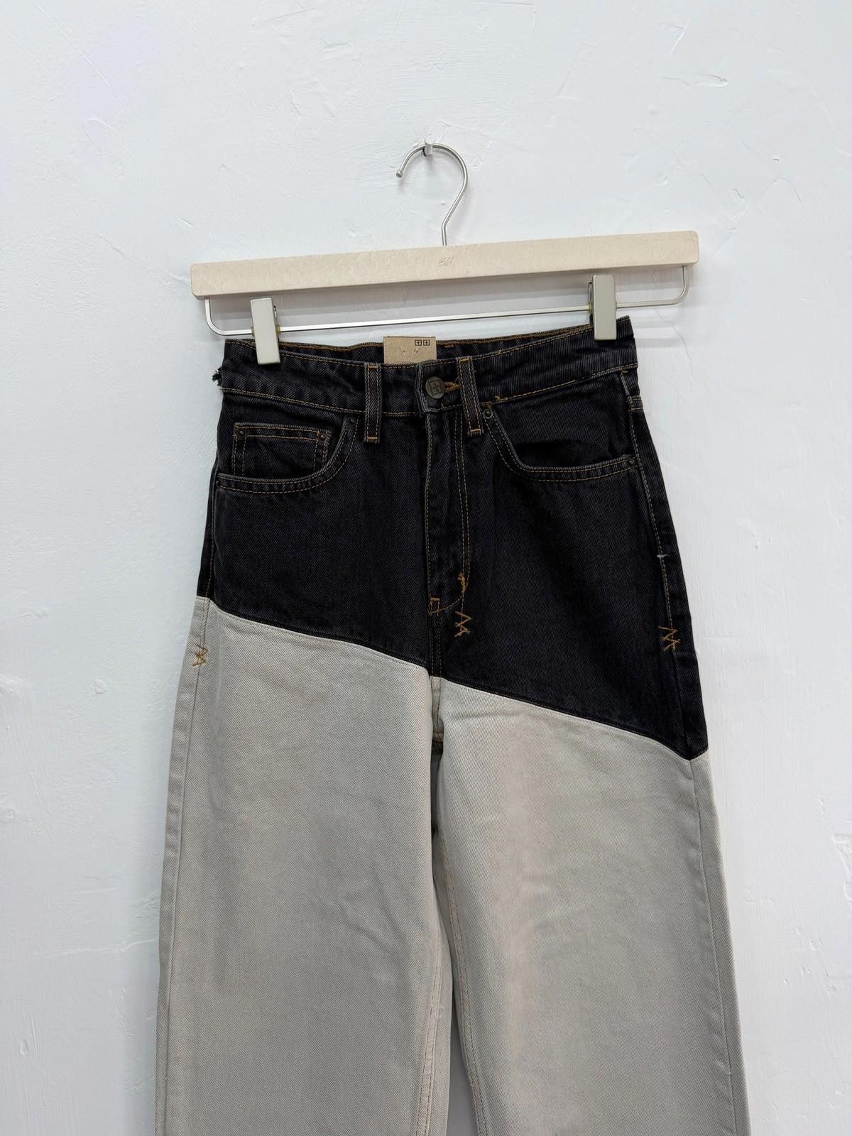 Ksubi new ksubi womens denim jeans playback spliced bone black 23 Size 23" - 3 Thumbnail