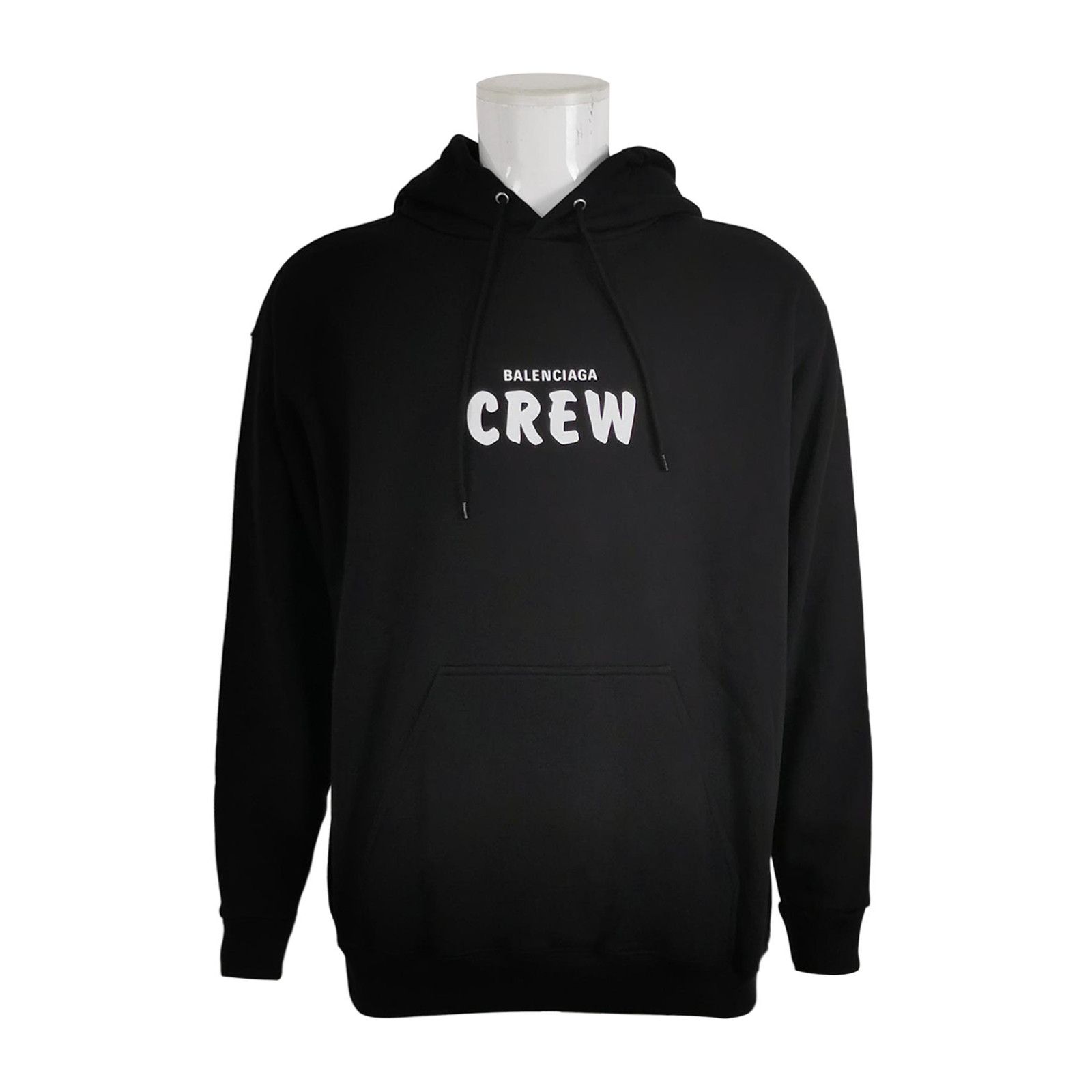 Balenciaga Balenciaga Black 'CREW' Logo Hoodie Size US M / EU 48-50 / 2 - 1 Thumbnail