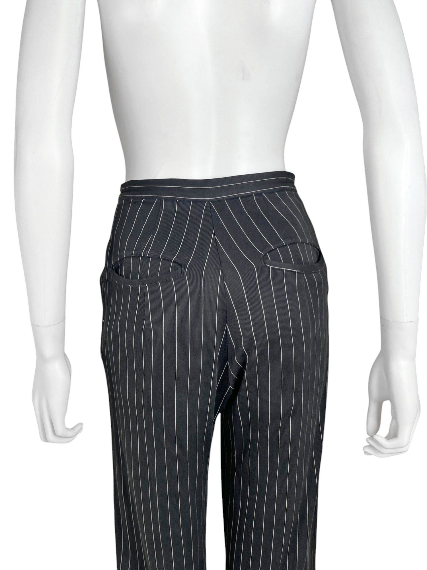 Yohji Yamamoto 2000's Striped Black Pants Size 26" / US 2 / IT 38 - 5 Thumbnail