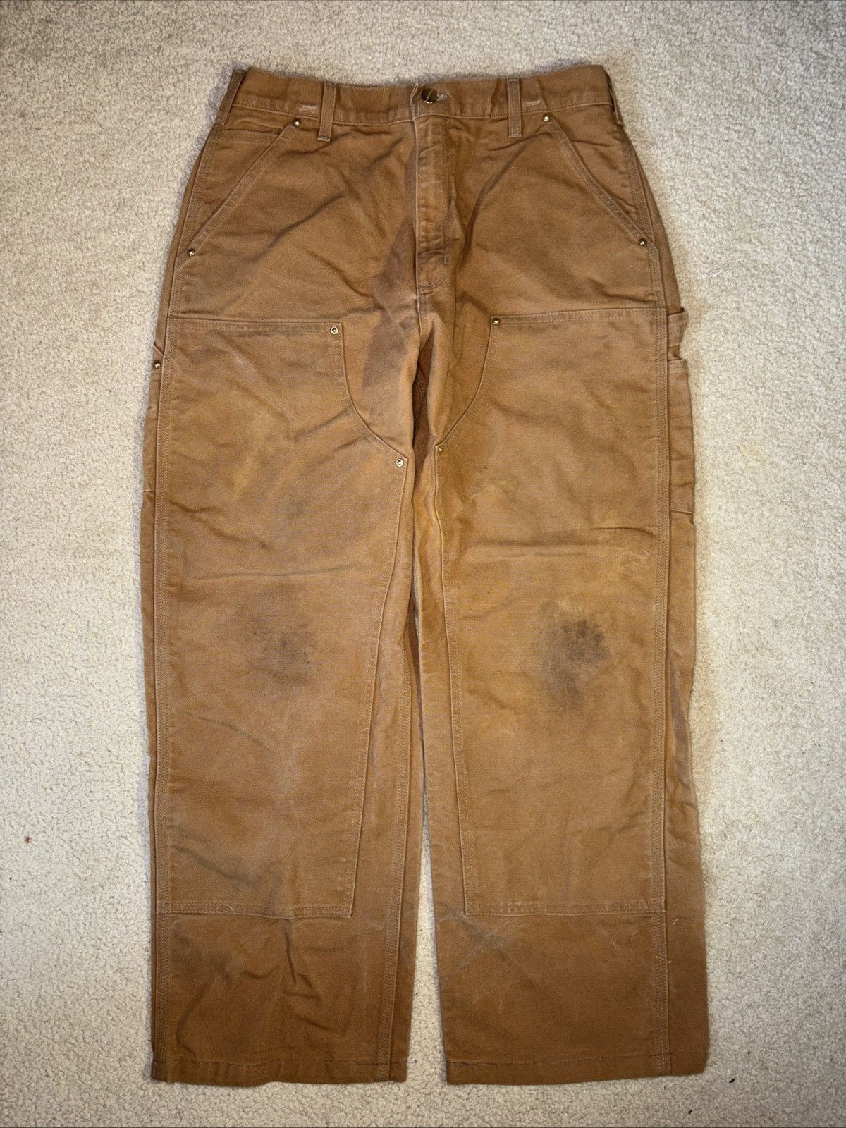 Carhartt Vintage Carhartt Brown Double Knees Carpenter Pants 32x29 Size US 32 / EU 48 - 1 Thumbnail