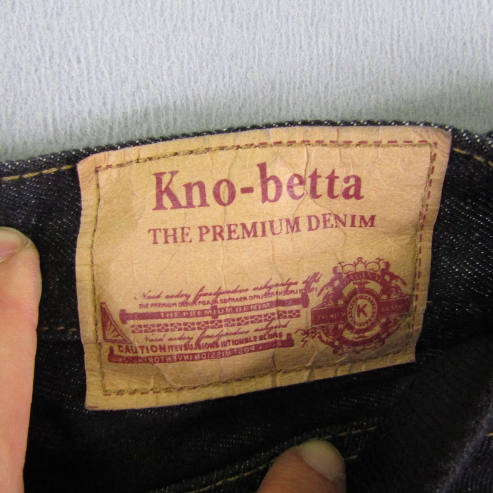 Denime Kno Betta Jeans Mens 40x30 Blue Denim Dark Rinse Wash Belted Straight Leg Pants Size US 38 / EU 54 - 7 Thumbnail