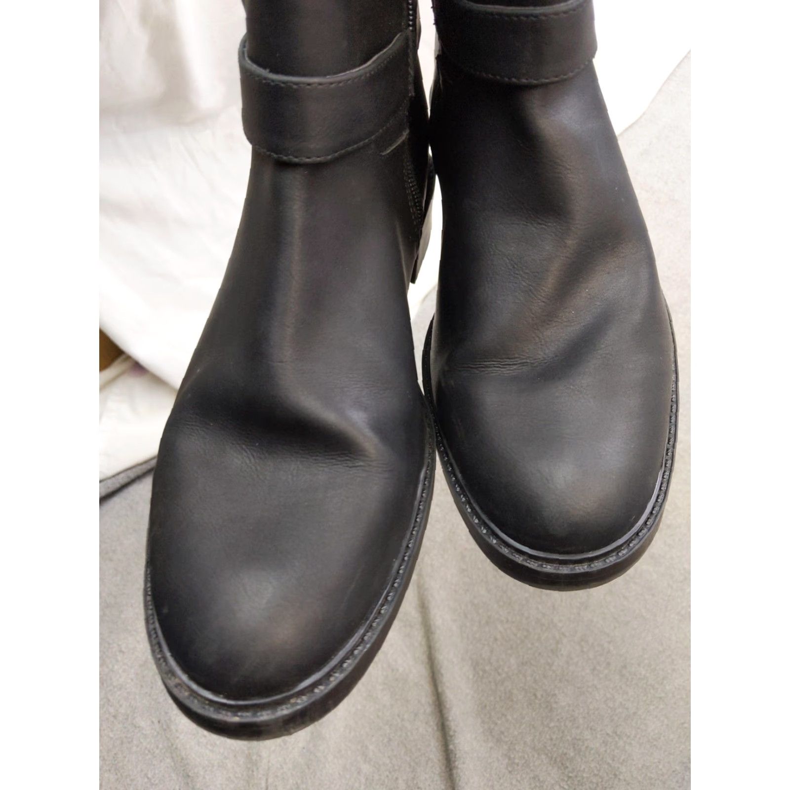 Vintage Kelly & Katie Boots Women's Knee High Riding Buckle Side Zip Black 9.5 M Adult Womens Block Heel Size US 10 / IT 40 - 7 Thumbnail
