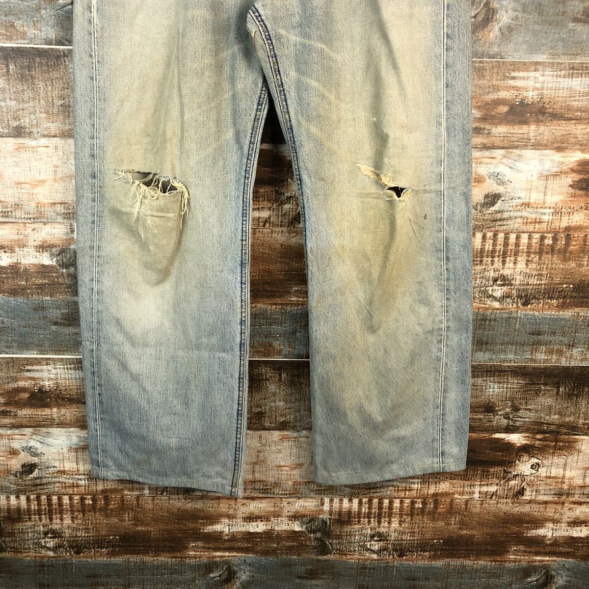 Lee Lee vintage selvedge Distressed Denim Pants #A2391 Size US 34 / EU 50 - 6 Thumbnail