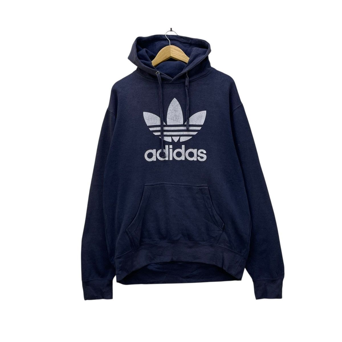 Adidas 💥Vintage Adidas Sunfaded Classics Trefoil Hoodie Pullover Size US M / EU 48-50 / 2 - 1 Thumbnail
