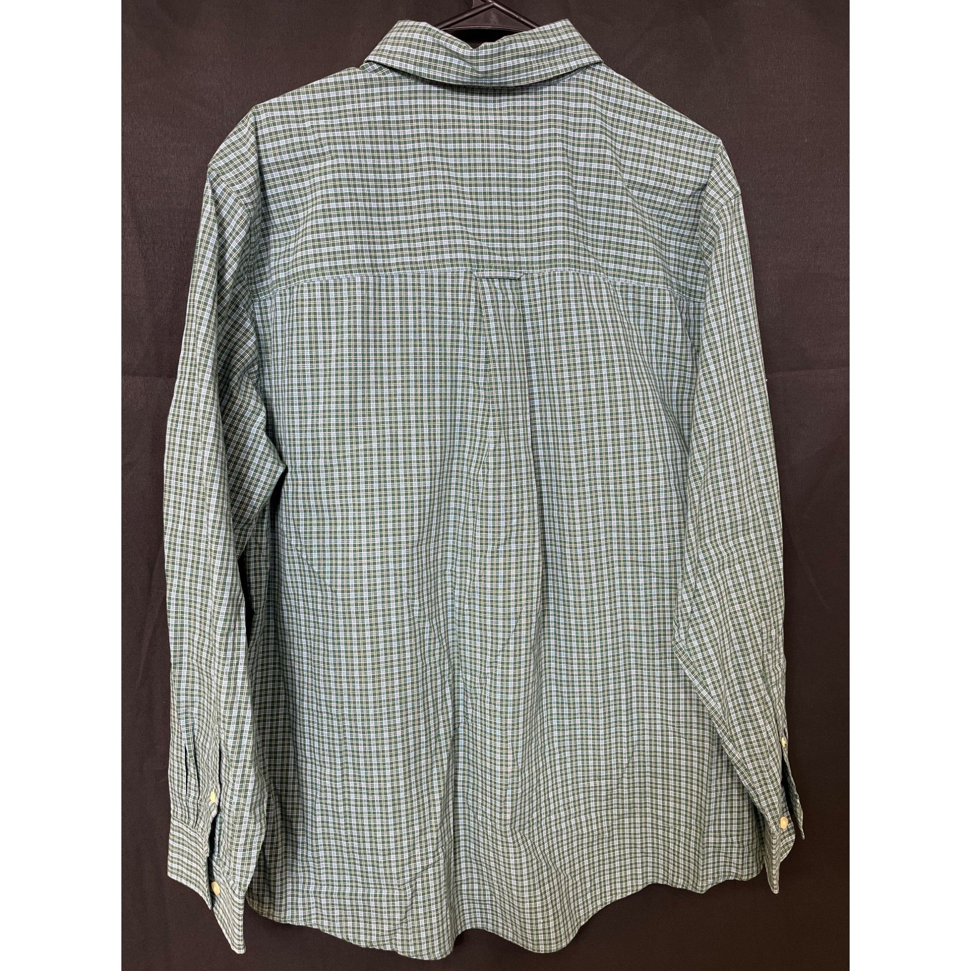 Chaps Chaps SKU 7623 Mens Green and Blue Plaid Button Down Shirt S Size US XL / EU 56 / 4 - 2 Thumbnail