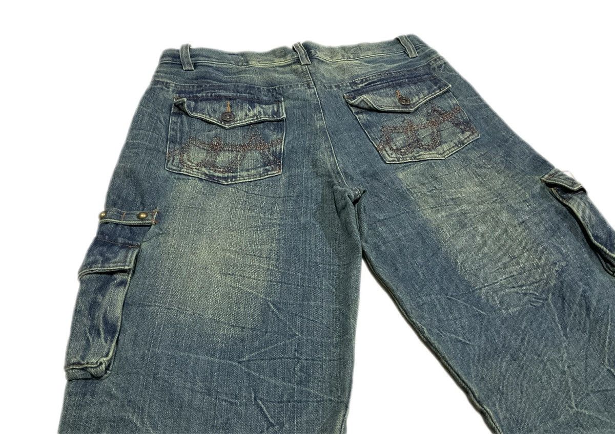 If Six Was Nine × In The Attic × Le Grande Bleu (L.G.B.) 🔥Sick Y2K In The Attic Homme Flared Denim Cargo Rivet Size US 30 / EU 46 - 6 Thumbnail