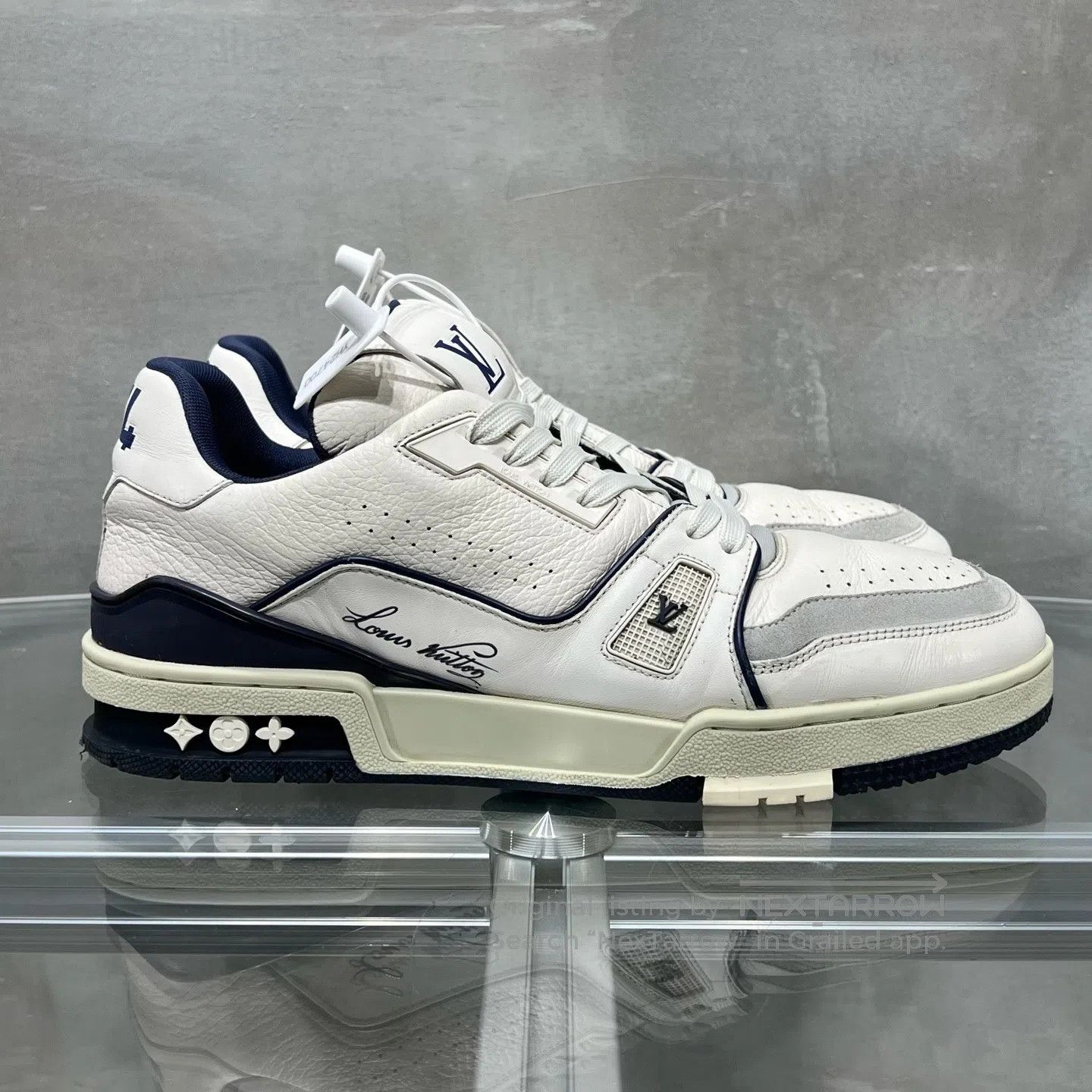 Louis Vuitton Louis Vuitton LV Trainer White and Blue shoes Size US 9.5 / EU 42-43 - 4 Thumbnail