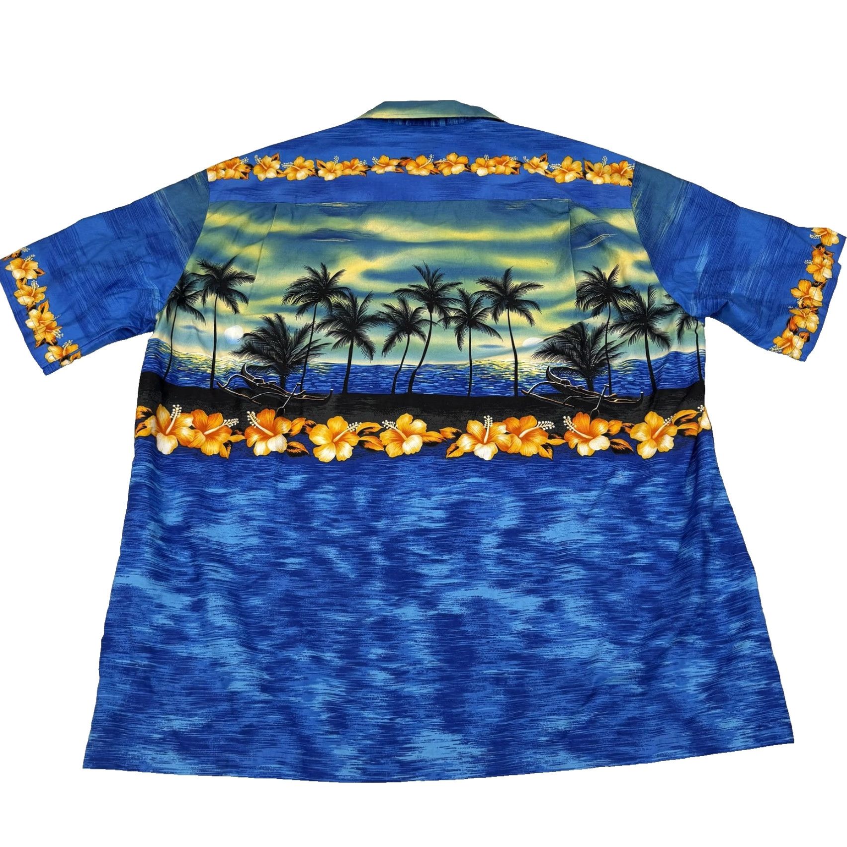 Vintage VTG Winnie Fashion Hawaiian Shirt 2XL Button-Up AOP Palm Tree Sunset Beach Men Blue Short Sleeve Collared Wrap Graphic/N/A? Size US XXL / EU 58 / 5 - 4 Thumbnail