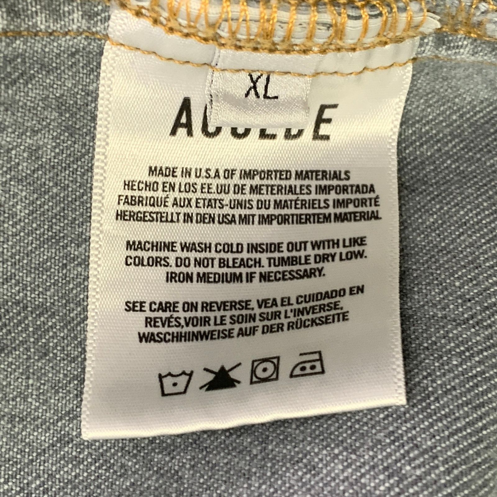 Agolde Grey Cotton Denim Two Pockets Snaps Long Sleeve Shirt Size US XL / EU 56 / 4 - 6 Thumbnail