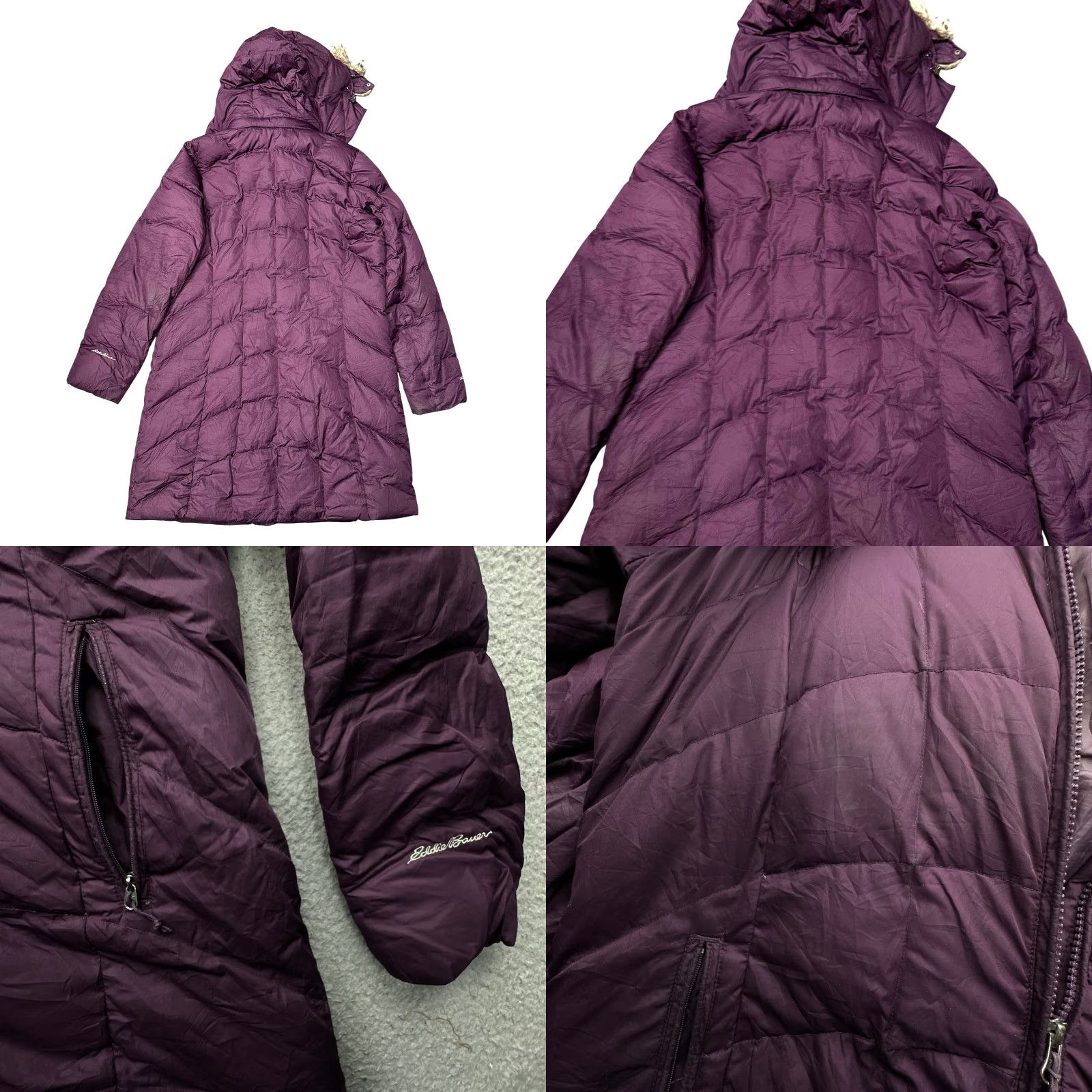 Eddie Bauer Eddie Bauer Sun Valley Goose Down Parka Jacket Women L 650 Fill Fur Hood Parka Coat Long Purple Womens Size L / US 10 / IT 46 - 8 Thumbnail
