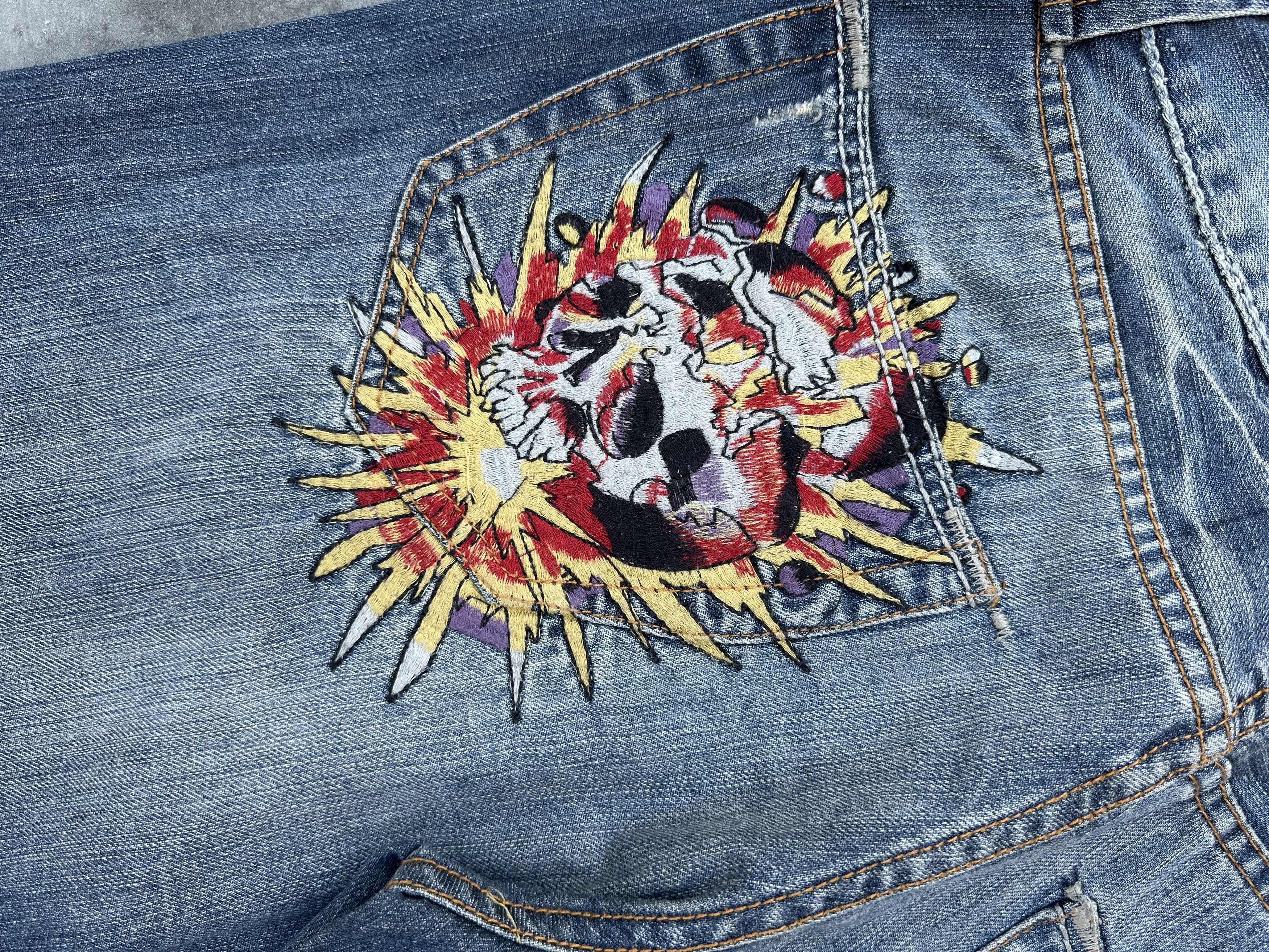 Ed Hardy Ed Hardy Skull Embroidered Denim Jeans Size US 32 / EU 48 - 11 Thumbnail