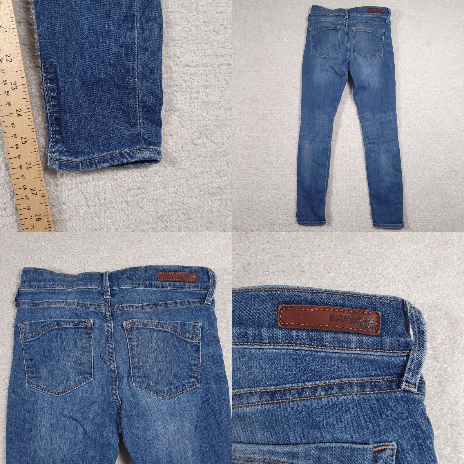 Express VINTAGE Express Jeans Skinny Ankle Mid Rise Destroyed Women's 2S Short Stretch Denim Size 26" / US 2 / IT 38 - 8 Thumbnail