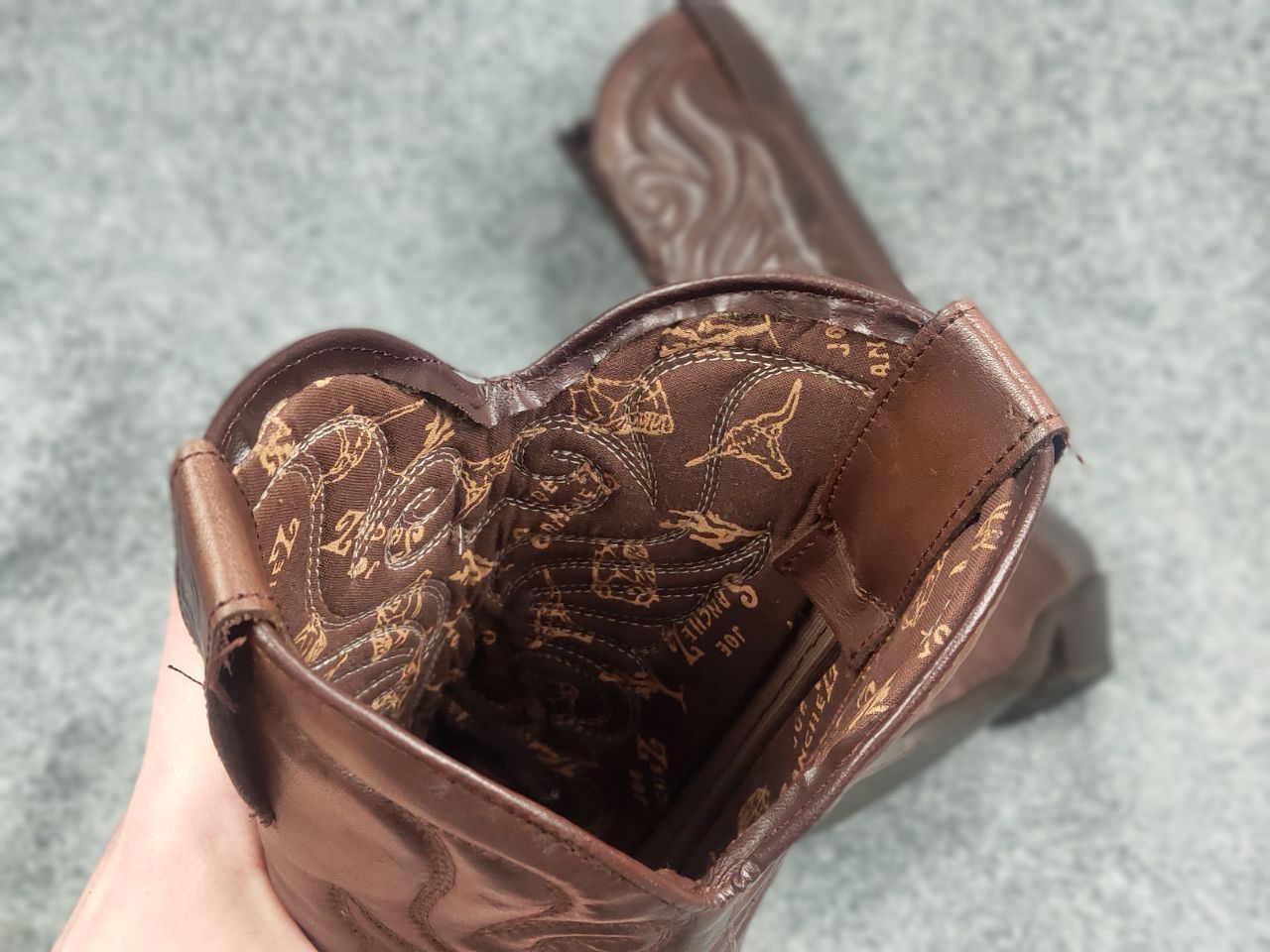 Sancho Boots Vintage 90's Joe Sanchez Leather Logo Western Cowboy Boots Size US 8 / EU 41 - 17 Thumbnail
