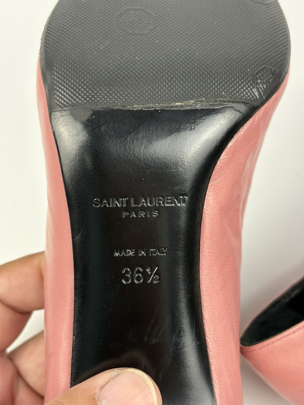 Saint Laurent Paris SLP Pointed Toe Pumps Fushia Leather Heels Size US 6.5 / IT 36.5 - 7 Thumbnail