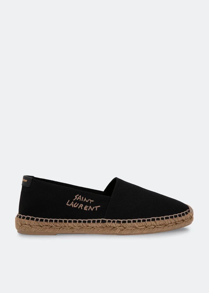 Saint Laurent Paris oc11z1125 Embroidered Espadrilles in Canvas in Black Size US 9 / EU 42 - 1 Thumbnail