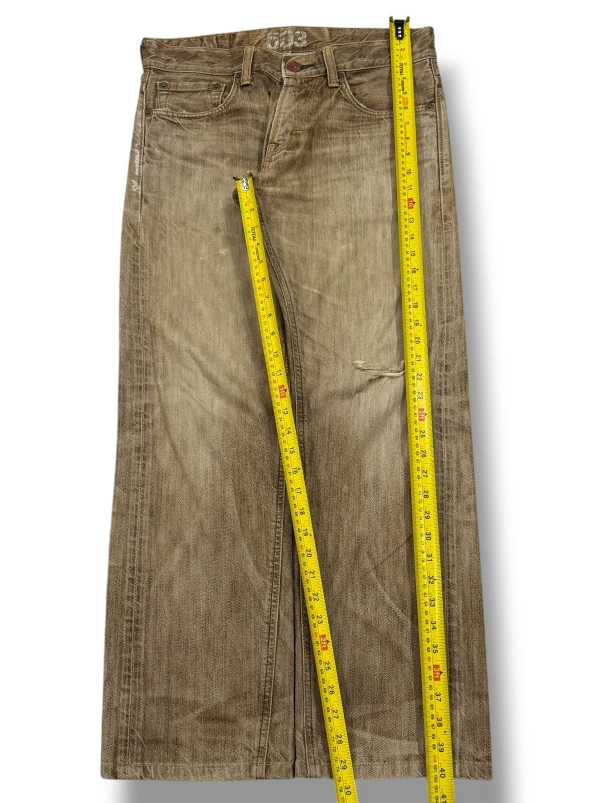 Edwin Vintage EDWIN 503 Blue Trip | Faded Brown Wash | W33 Size US 33 - 15 Thumbnail