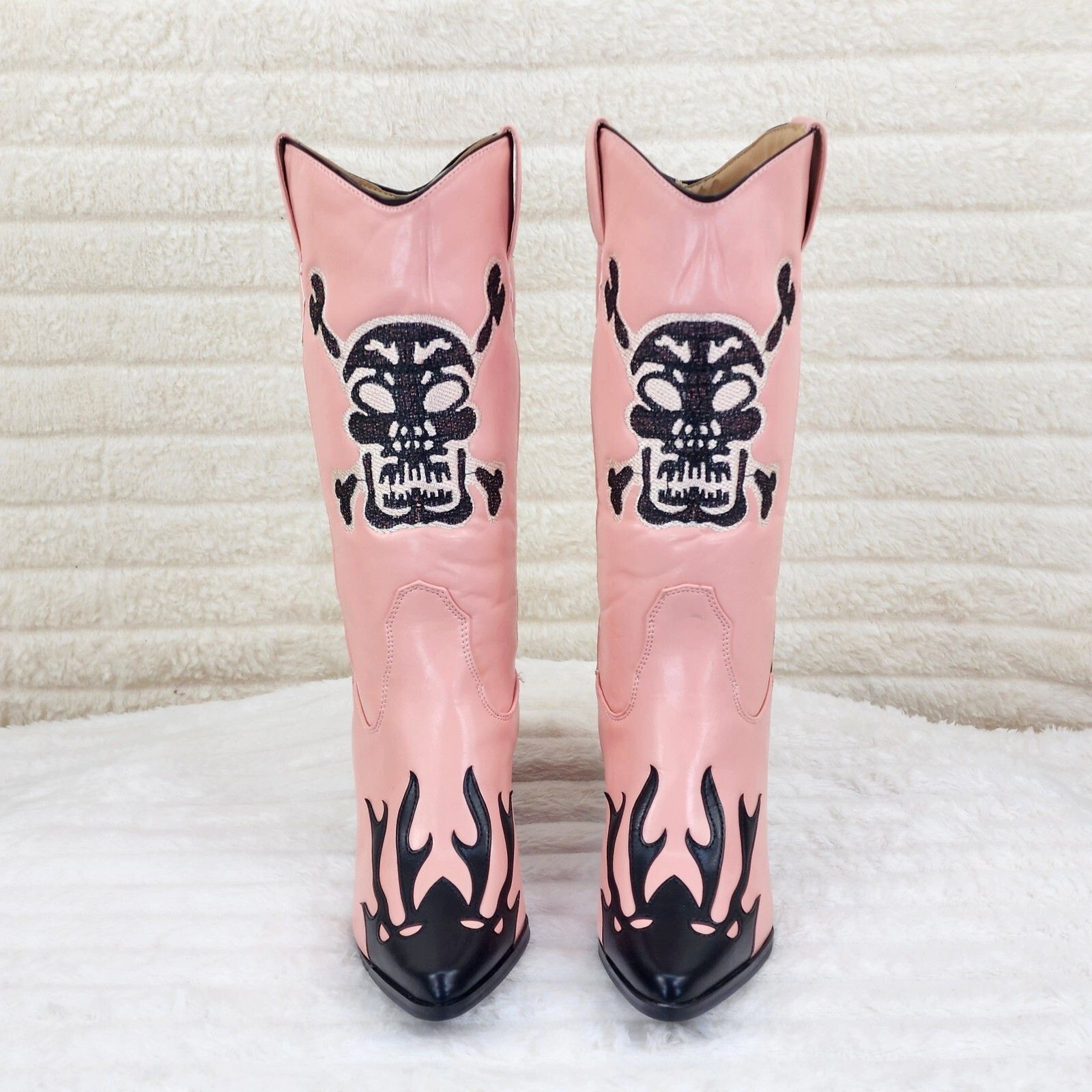Other Ghost Rider Embroidered Skull & Cross Bones Cowboy Western C Size US 6.5 / IT 36.5 - 8 Thumbnail