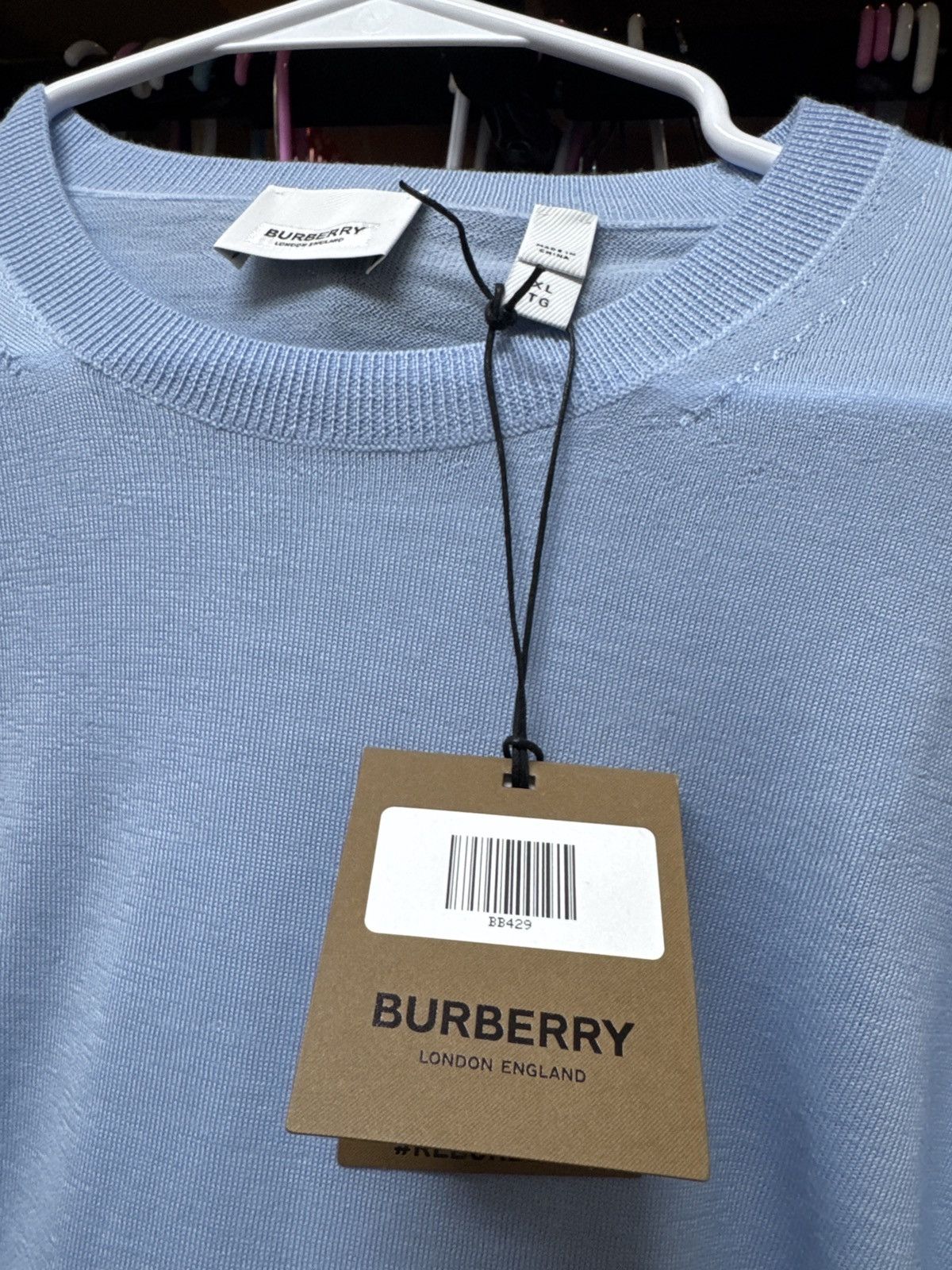 Burberry Burberry pale blue wool and cashmere xl sweater:Retail $830 Size US XL / EU 56 / 4 - 5 Thumbnail