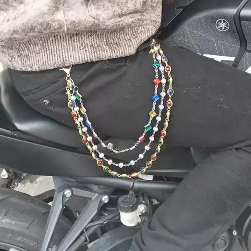 Jewelry Colorful Round Beads Pearl Pants Chain Size ONE SIZE - 2 Thumbnail